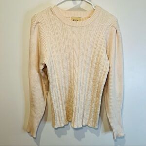 Elie Tahari Cream Colored Cable Knit Sweater